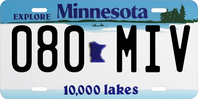 MN license plate 080MIV