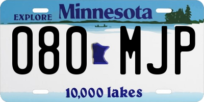 MN license plate 080MJP