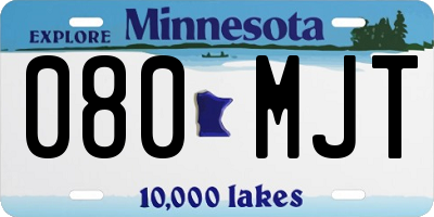 MN license plate 080MJT
