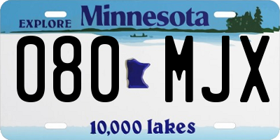 MN license plate 080MJX