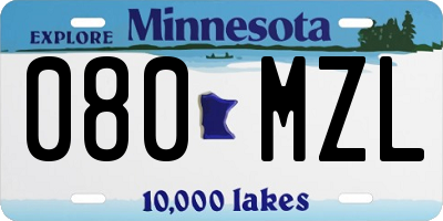 MN license plate 080MZL