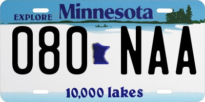 MN license plate 080NAA