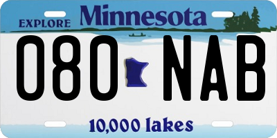 MN license plate 080NAB