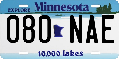 MN license plate 080NAE