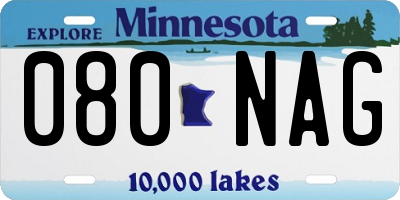 MN license plate 080NAG
