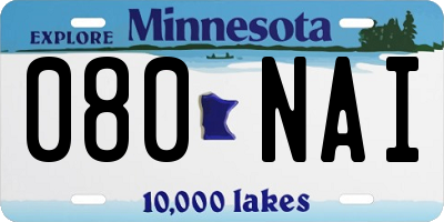 MN license plate 080NAI