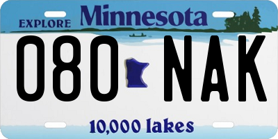 MN license plate 080NAK