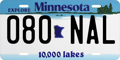 MN license plate 080NAL