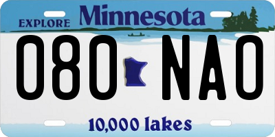 MN license plate 080NAO