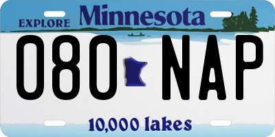 MN license plate 080NAP