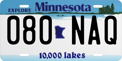 MN license plate 080NAQ