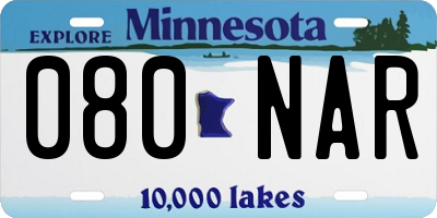 MN license plate 080NAR
