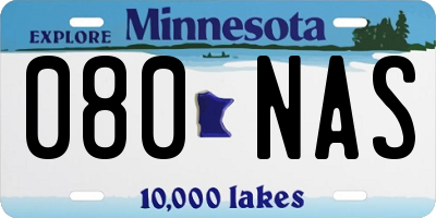 MN license plate 080NAS