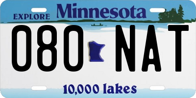 MN license plate 080NAT