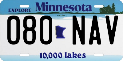 MN license plate 080NAV