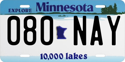 MN license plate 080NAY