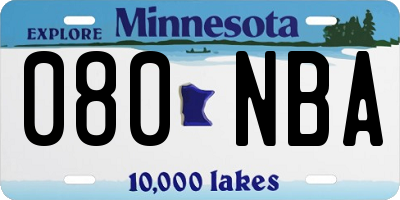 MN license plate 080NBA