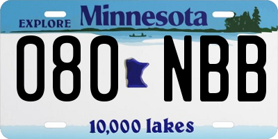 MN license plate 080NBB