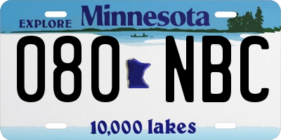 MN license plate 080NBC