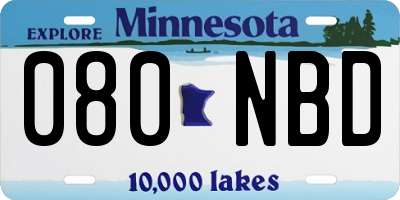 MN license plate 080NBD