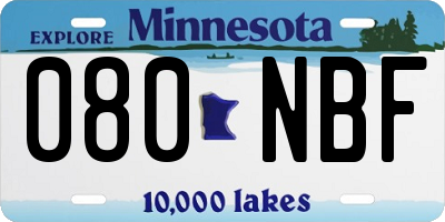 MN license plate 080NBF