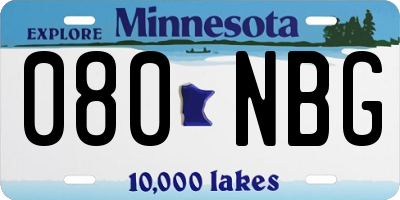 MN license plate 080NBG
