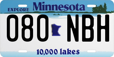 MN license plate 080NBH