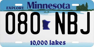 MN license plate 080NBJ