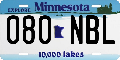 MN license plate 080NBL