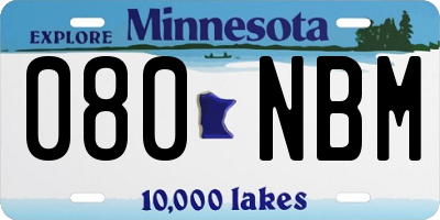 MN license plate 080NBM