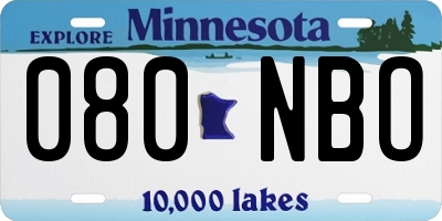 MN license plate 080NBO