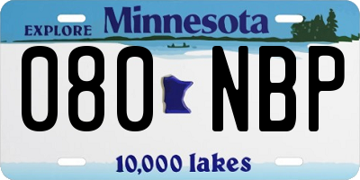 MN license plate 080NBP