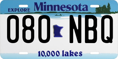 MN license plate 080NBQ