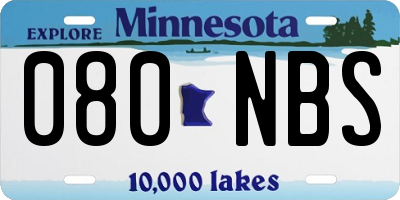MN license plate 080NBS