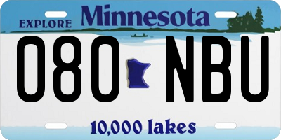 MN license plate 080NBU