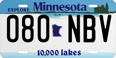MN license plate 080NBV