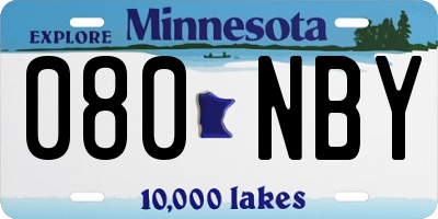MN license plate 080NBY