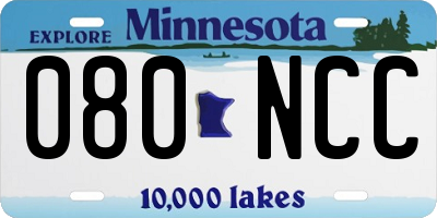 MN license plate 080NCC
