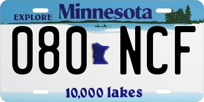 MN license plate 080NCF