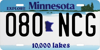 MN license plate 080NCG