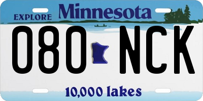 MN license plate 080NCK