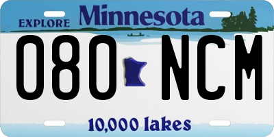 MN license plate 080NCM