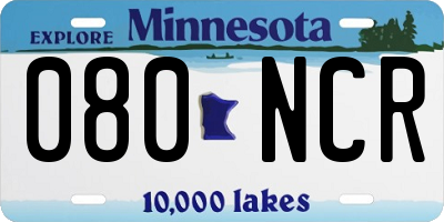 MN license plate 080NCR