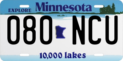 MN license plate 080NCU