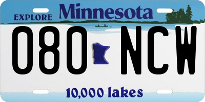 MN license plate 080NCW