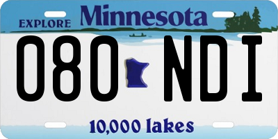 MN license plate 080NDI