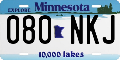 MN license plate 080NKJ