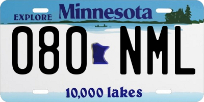 MN license plate 080NML