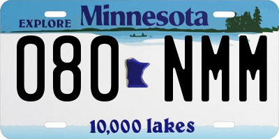 MN license plate 080NMM