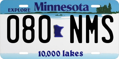 MN license plate 080NMS